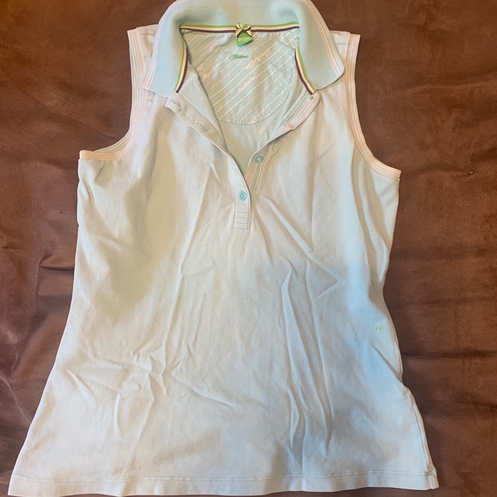 Light blue Hugo boss polo tank